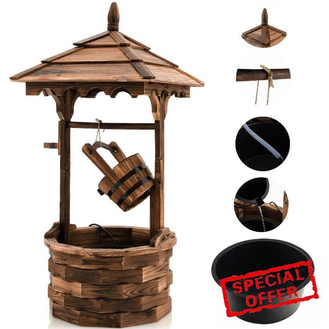TANGZON Wood Garden Wishing Well