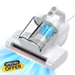Mattress Vacuum Cleaner Bed Vacuum Cleaner with 16Kpa Suction 253.7nm UV-C Light & 40000 Rpm/Min Brushroll Rotation & HEPA Filter & Heating Tech