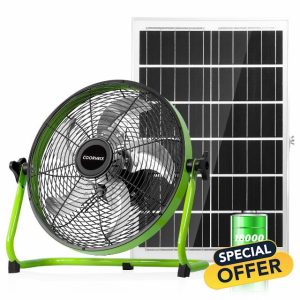 12'' Solar Powered Floor Fan Rechargeble
