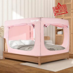 BORNA Bed Tent Full Bed Canopy for Indoor Portable Light Reducing Sleeping Canopy for Kids and Adult