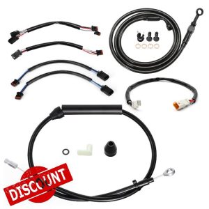 16" Softail Handlebars Extended Clutch Cable Brake Line & Throttle by Wire TBW & CAN-Bus & Front Turn Signal Wire Harness Set for Harley 2018-Up Softail NO ABS Models