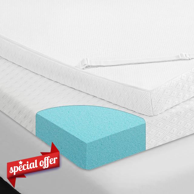 BEDHOURS 3 Inch Queen Gel Memory Foam Mattress Topper