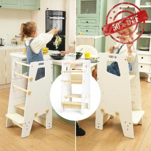 Toddler Tower - Adjustable Montessori Multi-Use Toddler Kitchen Stool Helper