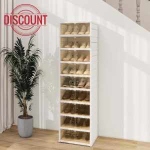 FLEXIMOUNTS Shoe Rack Organizer Storage Box 9 Tiers-18 Pairs