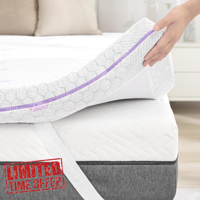 SINWEEK 3 inch Dual Layer Memory Foam Mattress Topper Full Size