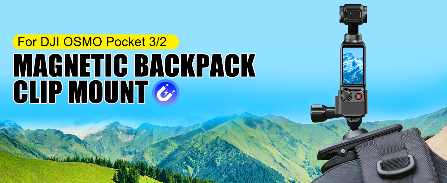 Magnetic Backpack Clip Mount Compatible for DJI OSMO Pocket 3/2
