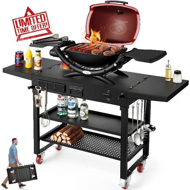 580LBS Portable Outdoor Grill Table