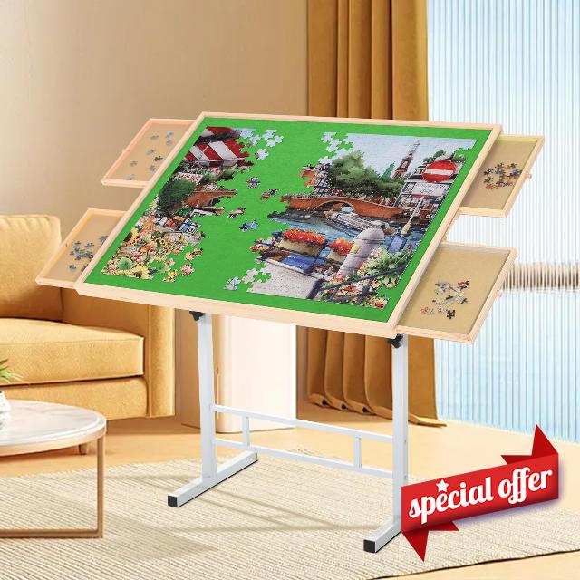 1500 Pieces Puzzle Table with Drawers Angle & Height Adjustable Puzzle Tables for Adults