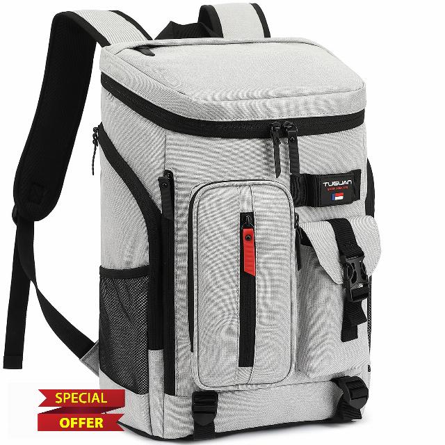 TUGUAN Cooler Backpack 36 Cans Insulated Cool Bag Rucksack Leak Proof Picnic Backpack Lunch Bag for Men Work Lightweight Thermal Bag Women for Travel Camping Beach Cooler