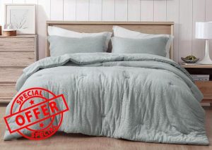 Chezmoi Collection Breeze 3-Piece 100% Cotton Muslin Queen Comforter Set
