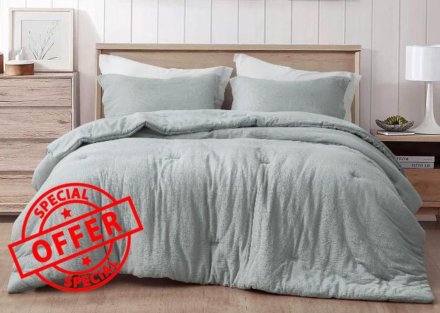 Chezmoi Collection Breeze 3-Piece 100% Cotton Muslin Queen Comforter Set
