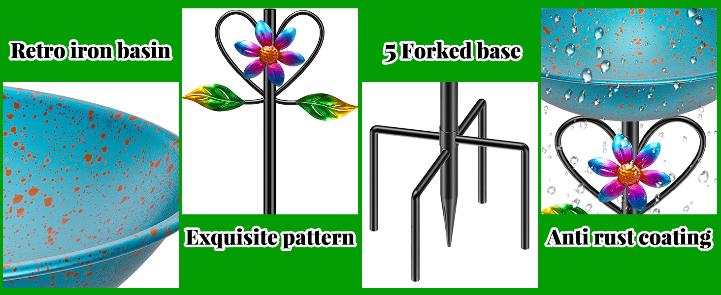 metal birdbath