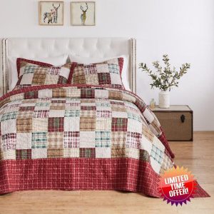 Greenland Home Oxford 100% Cotton Quilted Bedspread Set