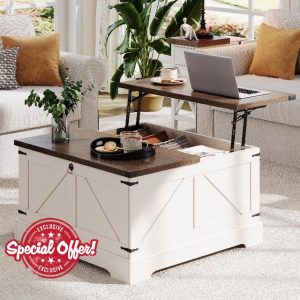 ChooChoo Farmhouse Coffee Table with Hidden Storage