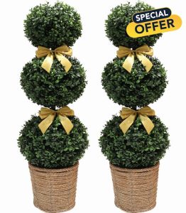 38''Artificial Boxwood Ball Topiary Trees 3.15FT