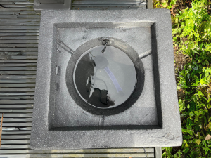 allpondsolutions Square Solar Water Feature with LED Lights in Dark Grey - 37x37x30cm…
