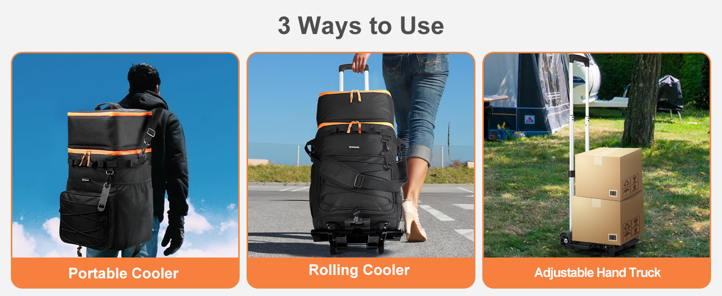 Odoland 72-Can Cooler Box on Wheels
