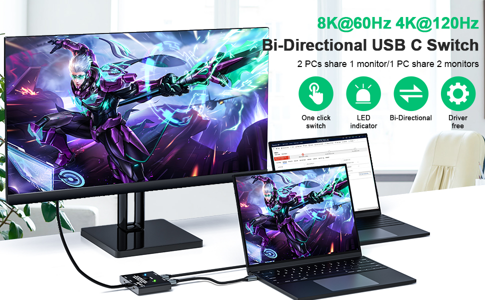 usb c switch 2 pc