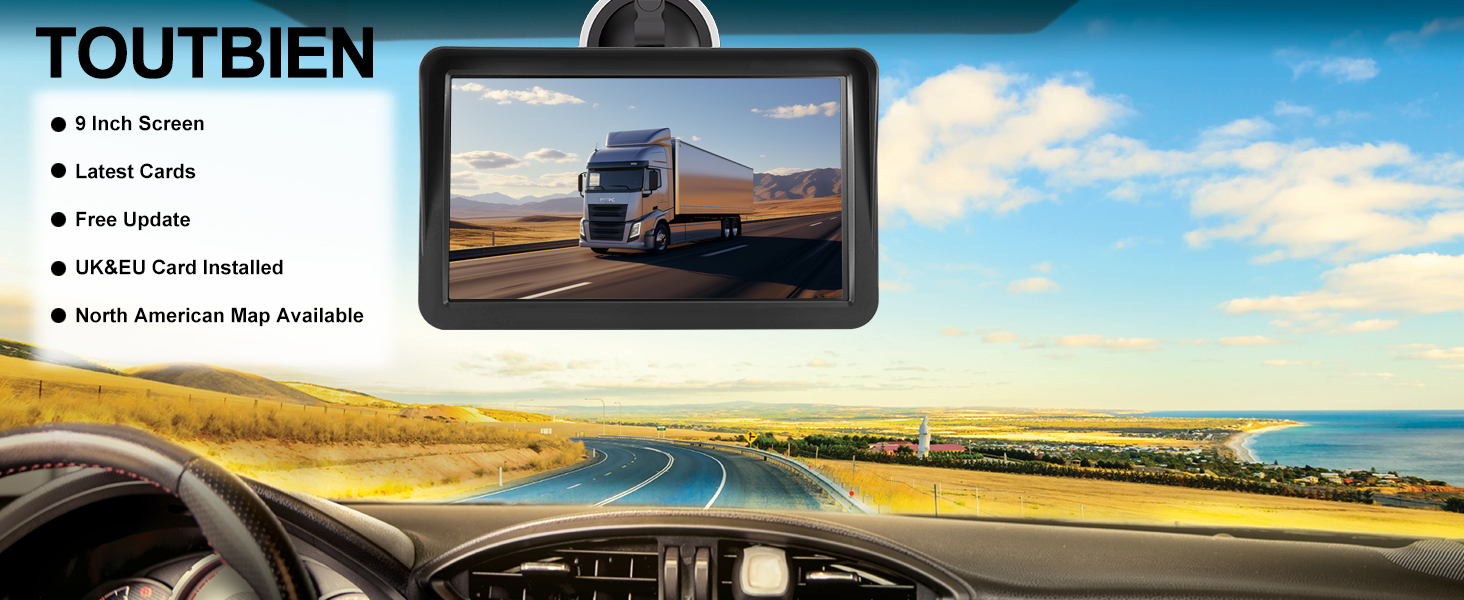 TOUTBIEN 9 Inch GPS Navigation for Car