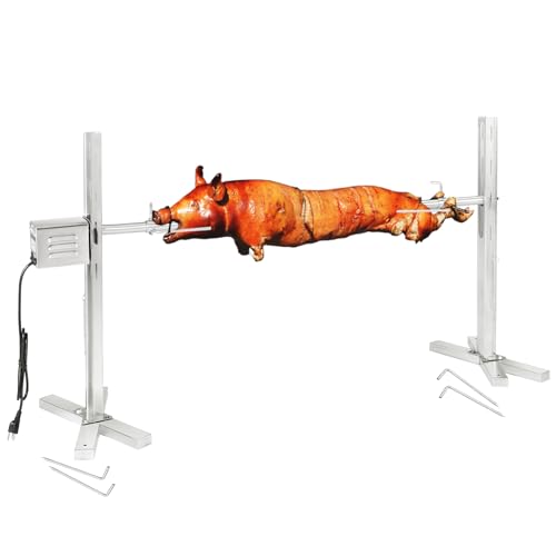 90LBS Pig Spit Rotisserie Grill Stainless Steel Tripod Rotisserie Stand