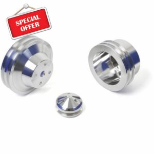 Big Block Chevy V-Belt Pulley Kit - Dual Groove Crankshaft and Water Pump Pulley