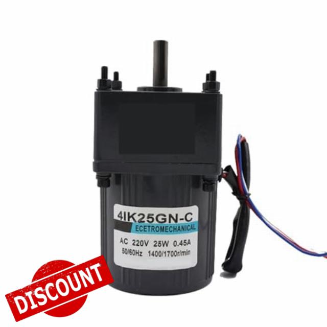 4IK25GN-C AC 220V 25W Geared Fixed Speed Single Phase 220V AC Constant Speed Motor Reversible with Capacitor 1Pcs (Size : 220V 300RPM)