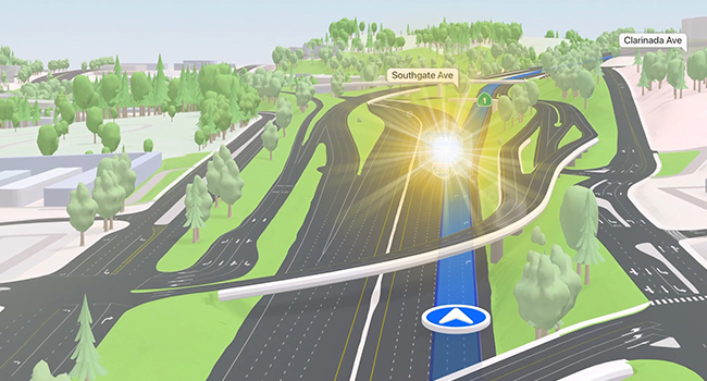 Navigation with sunshade