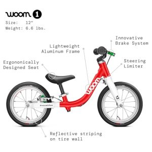 Lightweight 12-Inch Toddler Bike with Handbrake & Steering Limiter
