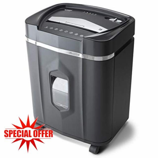 Aurora AU1210MA Professional Grade High Security 12-Sheet Micro-Cut Paper/CD and Credit Card/ 60 Minutes Continuous Run Time Shredder