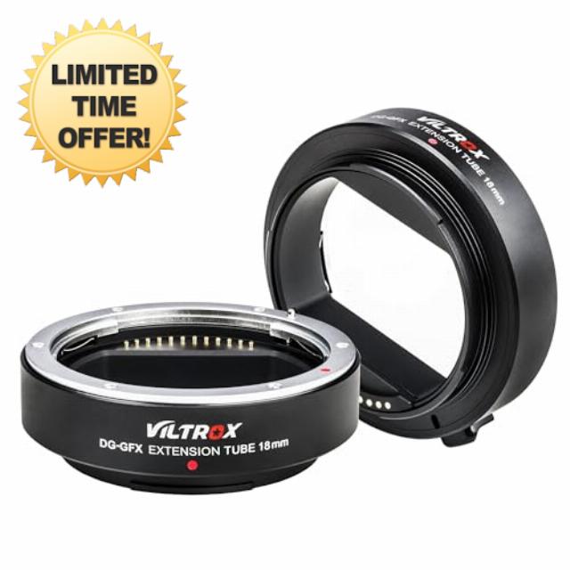 VILTROX DG-GFX 18mm Metal Auto Focus Macro Extension Tube Ring Adapter Compatible with Fuji GFX 50S 50R GFX Mount Medium Format Camera