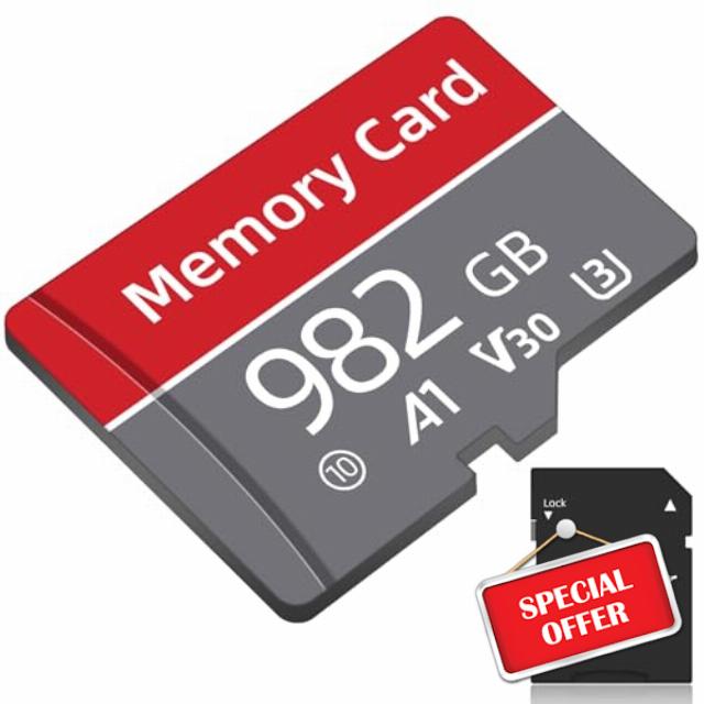 Moloplpou Memory Card 982 GB Full HD TF Card High Speed Mini Memory Card with Adapter Waterproof Mini TF Card for Tablet