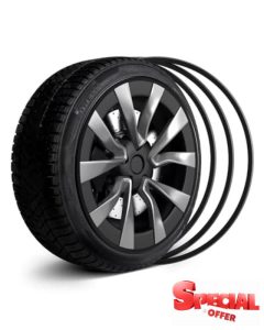 Metal Wheel Rim Protector - Strips for Curb Rash Prevention - Set of 4 (Black
