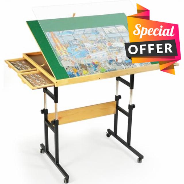 Dual-Layer 25"x34" Adjustable Puzzle Table