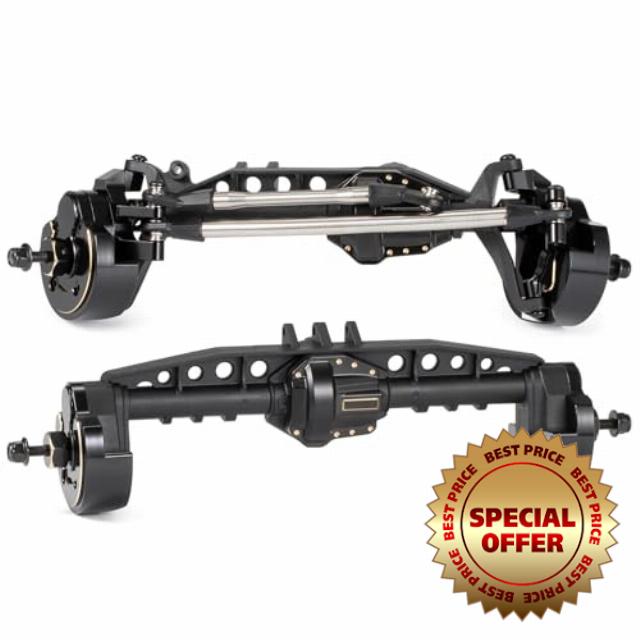 AR45P Complete Portal Axle Assembly with Heavy Brass Weights for Axial SCX10 III 1/10 RC Crawler Chassis LCG Cheaeter Rigs Comp Builds (2 Piece Set)
