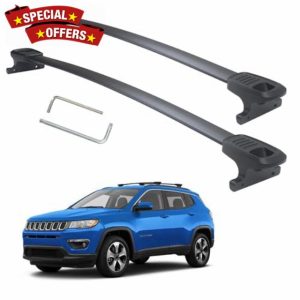 Autekcomma Heavy Duty 260lb Loading Weight Roof Rack Crossbars Compatible for Jeep Compass 2018-2024 Anti-Corrosion