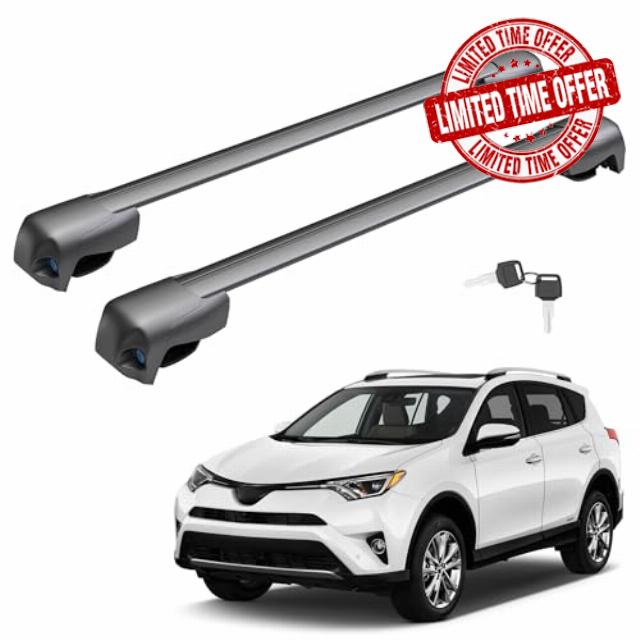 330Lbs Lockable Roof Rack Cross Bars Fit for Toyota RAV4 2013-2018