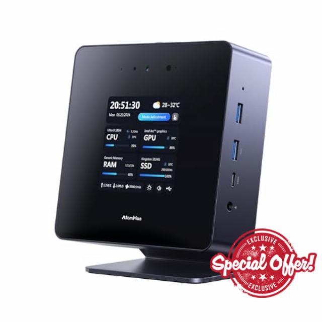 AtomMan Mini PC X7 Ti Barebone with Intel Core Ultra 9 185H Processor