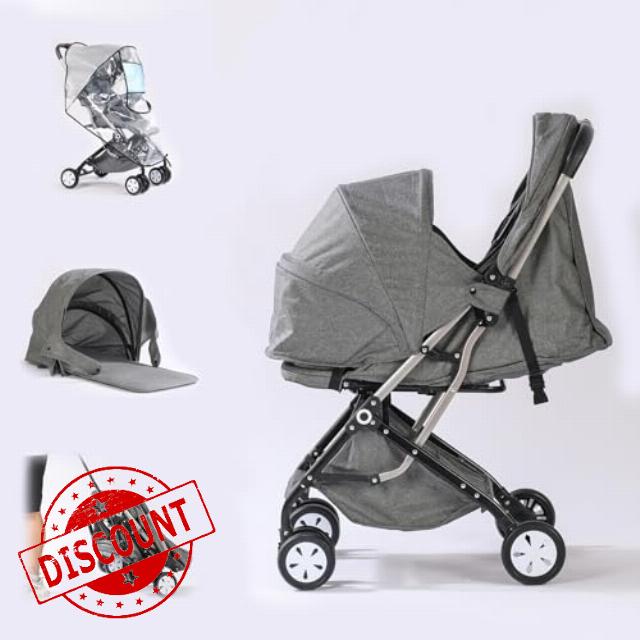 Lightweight Baby Strollers with Sleeping Basket and Rain Cover for Travel