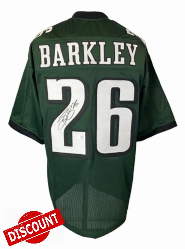Saquon Barkley Philadelphia Signed Green Football Jersey BAS ITP