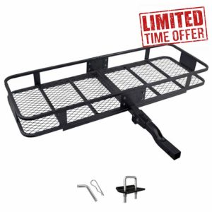 60x20x6 inch Folding Hitch Cargo Rack Carrier 500LB for 2 inch Receiver Cargo Basket Luggage Rack for SUV Pickup Camping Traveling (Hitch Cargo Basket)