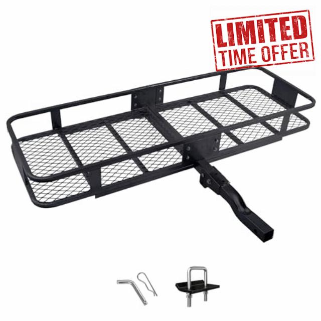 60x20x6 inch Folding Hitch Cargo Rack Carrier 500LB for 2 inch Receiver Cargo Basket Luggage Rack for SUV Pickup Camping Traveling (Hitch Cargo Basket)