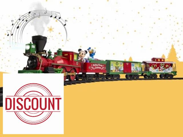 Lionel Disney Battery-Operated Mickey Mouse Express Toy Train Set with Bluetooth