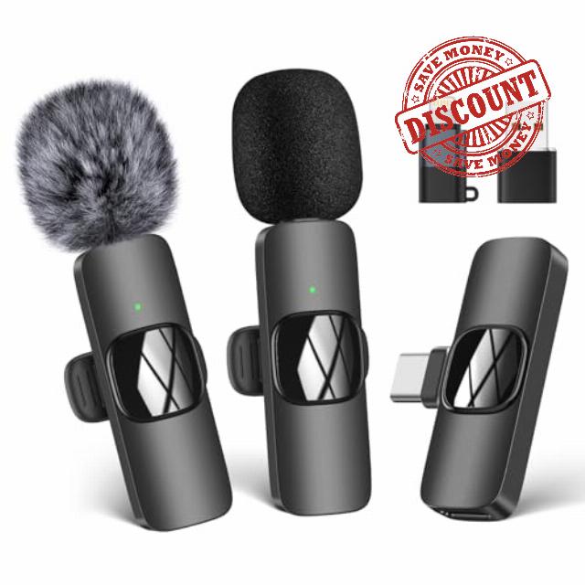 Wireless Lavalier Microphone for iPhone/Android Phone/Computer