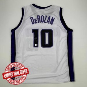 Autographed/Signed DeMar DeRozan Sacramento White Basketball Jersey Beckett BAS COA
