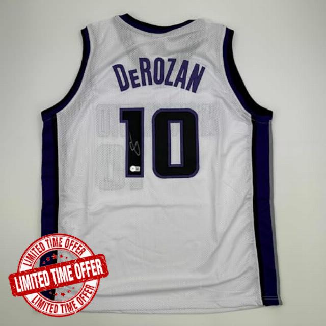 Autographed/Signed DeMar DeRozan Sacramento White Basketball Jersey Beckett BAS COA