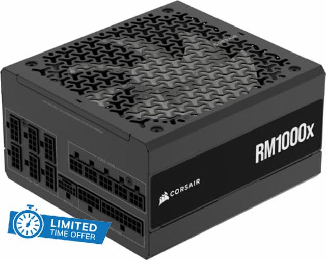 CORSAIR RM1000x Fully Modular Low-Noise ATX Power Supply – ATX 3.1 Compliant – PCIe 5.1 Support – Cybenetics Gold Efficiency – Native 12V-2x6 Connector – Black