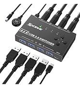 USB C Switch 2 in 1 Out or 1 in 2 Out, USB Type C Bidirectional Switcher Used for 2 Computers wit...