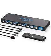 AILVLVNG 4K144Hz HDMI + 2 Displayport KVM Switch 3 Monitors 3 Computers 8K USB 3.0 KVM Switches T...