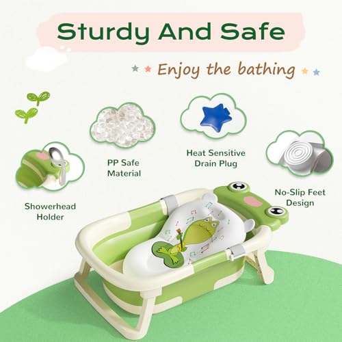 Foldable Baby Bath Tub for Infant to Toddler
