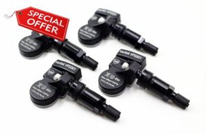 Set of 4 Veritek VPS001 315mhz TPMS Tire Pressure Sensors Replacement for 2016-2024 Toyota Tacoma TRD Sport Off-Road Pro SR5 Hi-Line Models w/Black Aluminum Valve Stems 4260704020 4260706030